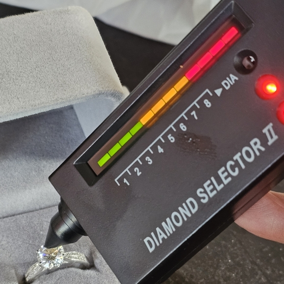 Certified GRA Moissanite Ring 18k over Sterling Silver Sz 7. NEW - Picture 9 of 13